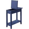 image:imageConvenience Concepts American Heritage Flip Top End Table 2325  Classic Narrow Chairside Accent with Hidden Storage amp Lower Shelf for Traditional Modern Living Room CherryCobalt Blue