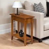 image:imageConvenience Concepts American Heritage Flip Top End Table 2325  Classic Narrow Chairside Accent with Hidden Storage amp Lower Shelf for Traditional Modern Living Room CherryWalnut