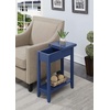 image:imageConvenience Concepts American Heritage Flip Top End Table 2325  Classic Narrow Chairside Accent with Hidden Storage amp Lower Shelf for Traditional Modern Living Room CherryCobalt Blue