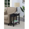 image:imageConvenience Concepts American Heritage Flip Top End Table 2325  Classic Narrow Chairside Accent with Hidden Storage amp Lower Shelf for Traditional Modern Living Room CherryFaux BirchBlack