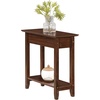 image:imageConvenience Concepts American Heritage Flip Top End Table 2325  Classic Narrow Chairside Accent with Hidden Storage amp Lower Shelf for Traditional Modern Living Room CherryEspresso