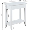 image:imageConvenience Concepts American Heritage Flip Top End Table 2325  Classic Narrow Chairside Accent with Hidden Storage amp Lower Shelf for Traditional Modern Living Room CherryWhite