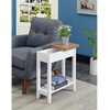 image:imageConvenience Concepts American Heritage Flip Top End Table 2325  Classic Narrow Chairside Accent with Hidden Storage amp Lower Shelf for Traditional Modern Living Room DriftwoodWhite