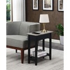 image:imageConvenience Concepts American Heritage Flip Top End Table 2325  Classic Narrow Chairside Accent with Hidden Storage amp Lower Shelf for Traditional Modern Living Room CherryFaux BirchBlack