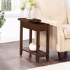 image:imageConvenience Concepts American Heritage Flip Top End Table 2325  Classic Narrow Chairside Accent with Hidden Storage amp Lower Shelf for Traditional Modern Living Room CherryEspresso