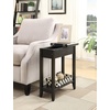 image:imageConvenience Concepts American Heritage Flip Top End Table 2325  Classic Narrow Chairside Accent with Hidden Storage amp Lower Shelf for Traditional Modern Living Room CherryBlack