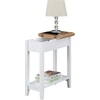 image:imageConvenience Concepts American Heritage Flip Top End Table with Charging Station and Shelf DriftwoodWhite