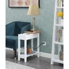 image:imageConvenience Concepts American Heritage Flip Top End Table with Charging Station and Shelf DriftwoodWhite