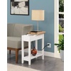 image:imageConvenience Concepts American Heritage Flip Top End Table with Charging Station and Shelf DriftwoodWhite