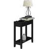 image:imageConvenience Concepts American Heritage Flip Top End Table with Charging Station and Shelf Faux BirchBlackFaux BirchBlack