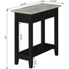image:imageConvenience Concepts American Heritage Flip Top End Table with Charging Station and Shelf Faux BirchBlackFaux BirchBlack