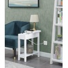 image:imageConvenience Concepts American Heritage Flip Top End Table with Charging Station and Shelf Faux BirchBlackWhite