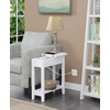 image:imageConvenience Concepts American Heritage Flip Top End Table with Charging Station and Shelf Faux BirchBlackWhite
