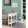 image:imageConvenience Concepts American Heritage Flip Top End Table with Charging Station and Shelf Faux BirchBlackWhite