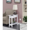 image:imageConvenience Concepts American Heritage Flip Top End Table with Charging Station and Shelf Faux BirchBlackWhite
