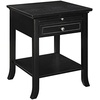 image:imageConvenience Concepts American Heritage Logan 1 Drawer End Table with PullOut Shelf BlackBlack