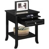 image:imageConvenience Concepts American Heritage Logan 1 Drawer End Table with PullOut Shelf BlackBlack