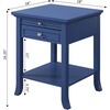 image:imageConvenience Concepts American Heritage Logan 1 Drawer End Table with PullOut Shelf BlackCobalt Blue