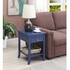 image:imageConvenience Concepts American Heritage Logan 1 Drawer End Table with PullOut Shelf BlackCobalt Blue