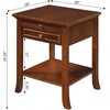 image:imageConvenience Concepts American Heritage Logan 1 Drawer End Table with PullOut Shelf BlackEspresso
