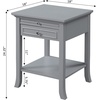image:imageConvenience Concepts American Heritage Logan 1 Drawer End Table with PullOut Shelf BlackGrey