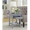 image:imageConvenience Concepts American Heritage Logan 1 Drawer End Table with PullOut Shelf BlackGrey