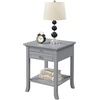 image:imageConvenience Concepts American Heritage Logan 1 Drawer End Table with PullOut Shelf BlackGrey