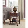 image:imageConvenience Concepts American Heritage Logan 1 Drawer End Table with PullOut Shelf BlackMahogany