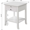 image:imageConvenience Concepts American Heritage Logan 1 Drawer End Table with PullOut Shelf BlackWhite