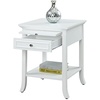 image:imageConvenience Concepts American Heritage Logan 1 Drawer End Table with PullOut Shelf BlackWhite