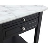 image:imageConvenience Concepts American Heritage Logan 1 Drawer End Table with PullOut Shelf BlackWhite Faux Marble TopBlack