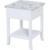 image:imageConvenience Concepts American Heritage Logan 1 Drawer End Table with PullOut Shelf BlackWhite Faux Marble TopWhite