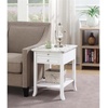 image:imageConvenience Concepts American Heritage Logan 1 Drawer End Table with PullOut Shelf BlackWhite Faux Marble TopWhite