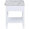 image:imageConvenience Concepts American Heritage Logan 1 Drawer End Table with PullOut Shelf BlackWhite Faux Marble TopWhite