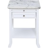 image:imageConvenience Concepts American Heritage Logan 1 Drawer End Table with PullOut Shelf BlackWhite Faux Marble TopWhite