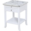 image:imageConvenience Concepts American Heritage Logan 1 Drawer End Table with PullOut Shelf BlackWhite Faux Marble TopWhite