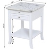 image:imageConvenience Concepts American Heritage Logan 1 Drawer End Table with PullOut Shelf BlackWhite Faux Marble TopWhite