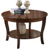 image:imageConvenience Concepts American Heritage Round Coffee Table 30  Classic Living Room Table with Storage Shelf Traditional Round Family Room Center Table EspressoEspresso