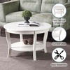image:imageConvenience Concepts American Heritage Round Coffee Table 30  Classic Living Room Table with Storage Shelf Traditional Round Family Room Center Table EspressoWhite