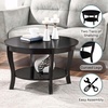 image:imageConvenience Concepts American Heritage Round Coffee Table 30  Classic Living Room Table with Storage Shelf Traditional Round Family Room Center Table EspressoBlack
