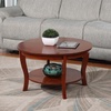 image:imageConvenience Concepts American Heritage Round Coffee Table 30  Classic Living Room Table with Storage Shelf Traditional Round Family Room Center Table EspressoMahogany