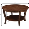 image:imageConvenience Concepts American Heritage Round Coffee Table 30  Classic Living Room Table with Storage Shelf Traditional Round Family Room Center Table EspressoEspresso