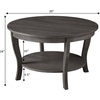 image:imageConvenience Concepts American Heritage Round Coffee Table 30  Classic Living Room Table with Storage Shelf Traditional Round Family Room Center Table EspressoWirebrush Dark Gray