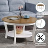 image:imageConvenience Concepts American Heritage Round Coffee Table 30  Classic Living Room Table with Storage Shelf Traditional Round Family Room Center Table EspressoDriftwoodWhite