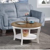 image:imageConvenience Concepts American Heritage Round Coffee Table 30  Classic Living Room Table with Storage Shelf Traditional Round Family Room Center Table EspressoDriftwoodWhite