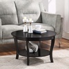 image:imageConvenience Concepts American Heritage Round Coffee Table 30  Classic Living Room Table with Storage Shelf Traditional Round Family Room Center Table EspressoBlack