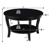 image:imageConvenience Concepts American Heritage Round Coffee Table 30  Classic Living Room Table with Storage Shelf Traditional Round Family Room Center Table EspressoWhite