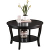 image:imageConvenience Concepts American Heritage Round Coffee Table 30  Classic Living Room Table with Storage Shelf Traditional Round Family Room Center Table EspressoBlack
