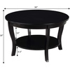 image:imageConvenience Concepts American Heritage Round Coffee Table 30  Classic Living Room Table with Storage Shelf Traditional Round Family Room Center Table EspressoBlack
