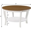 image:imageConvenience Concepts American Heritage Round Coffee Table 30  Classic Living Room Table with Storage Shelf Traditional Round Family Room Center Table EspressoDriftwoodWhite